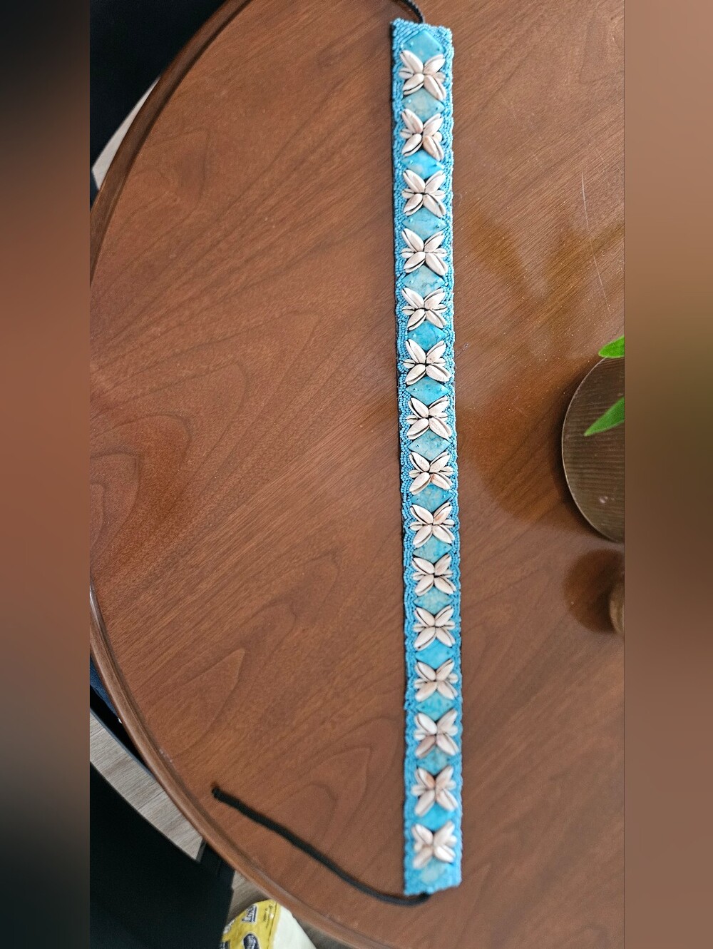 Turquoise Color Shell And Bead Belt M/L
